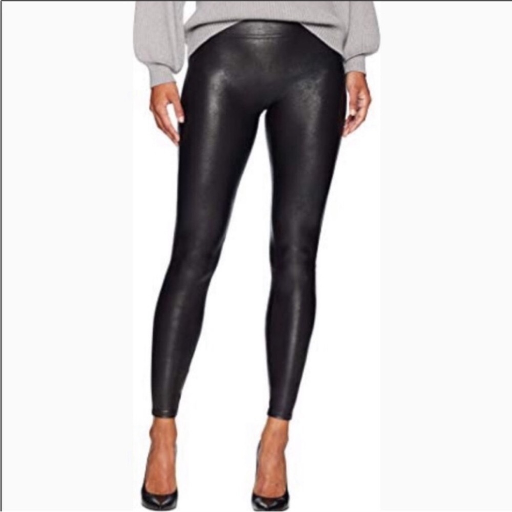 Spanx Faux Leather Leggings Black XL High Rise Women’s New